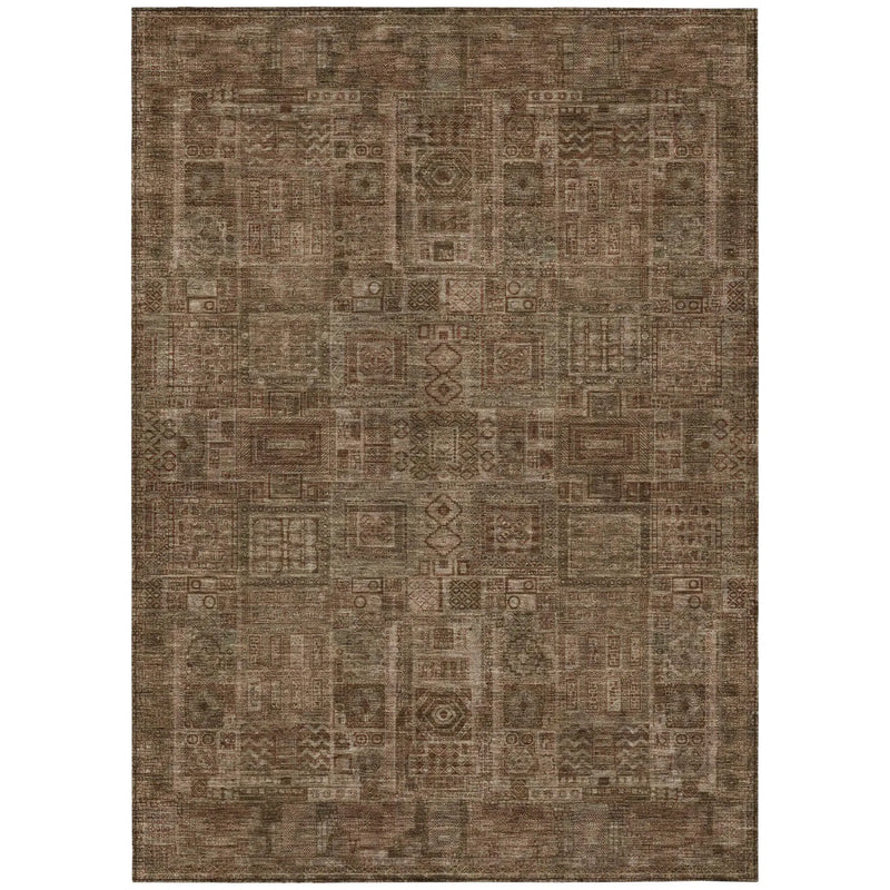 10' X 14' Copper And Orange Oriental Washable Indoor Outdoor Area Rug Homeroots Outdoor