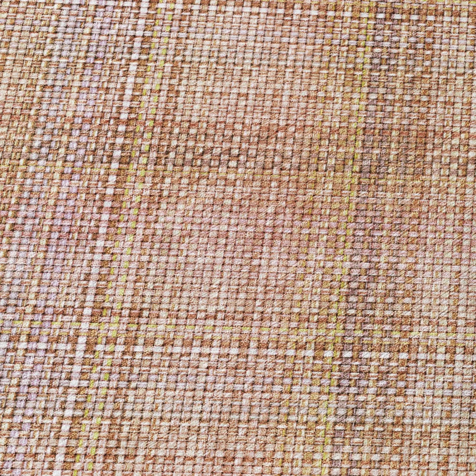 10' X 14' Copper And Orange Plaid Washable Indoor Outdoor Area Rug Homeroots Outdoor