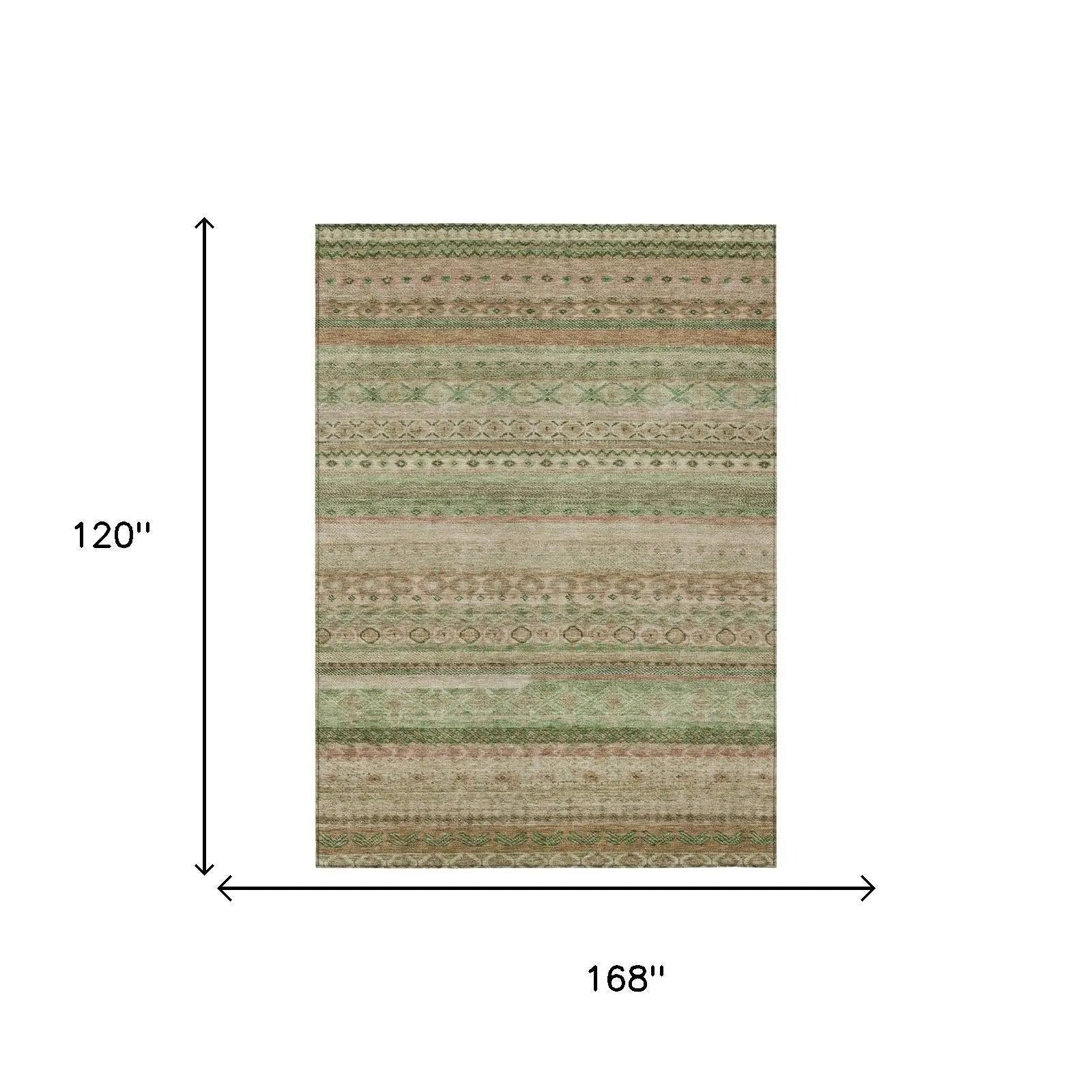 10' X 14' Copper And Orange Striped Washable Indoor Outdoor Area Rug Homeroots Outdoor