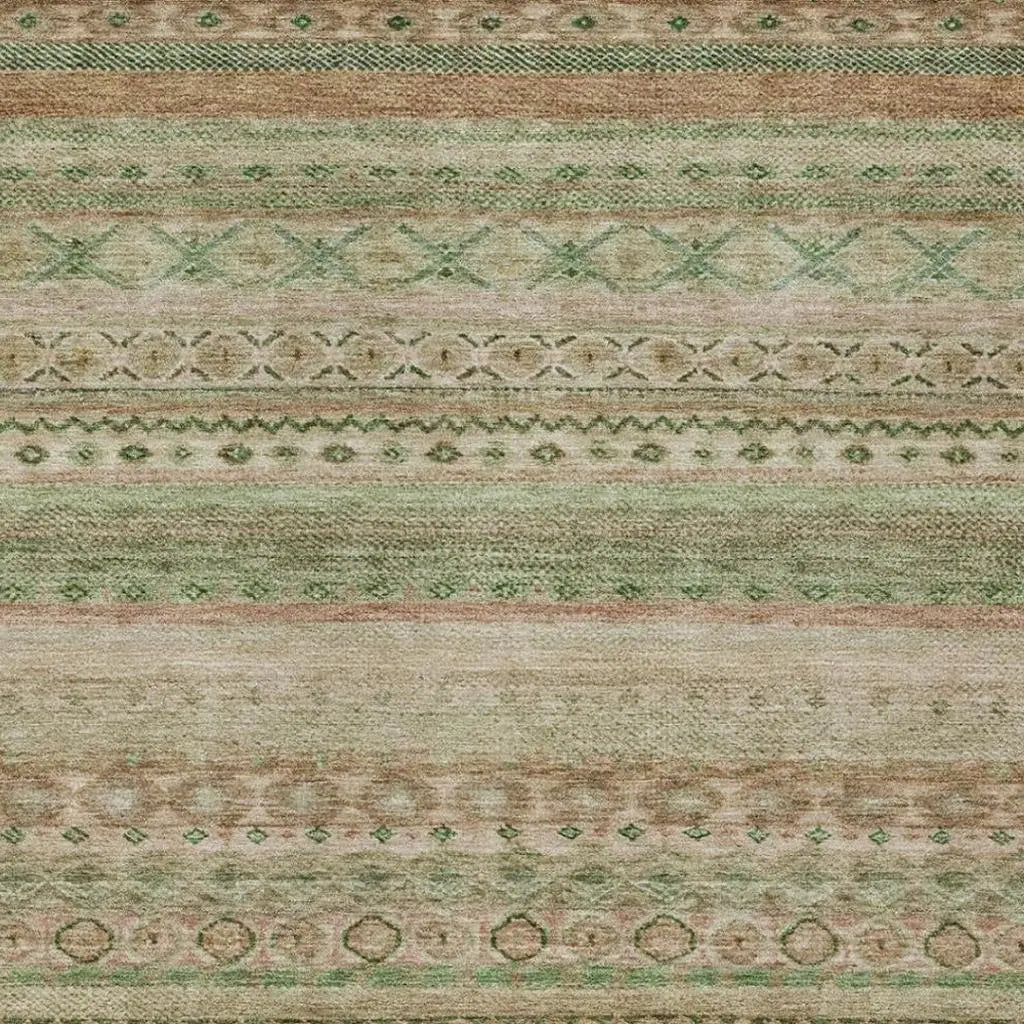 10' X 14' Copper And Orange Striped Washable Indoor Outdoor Area Rug Homeroots Outdoor