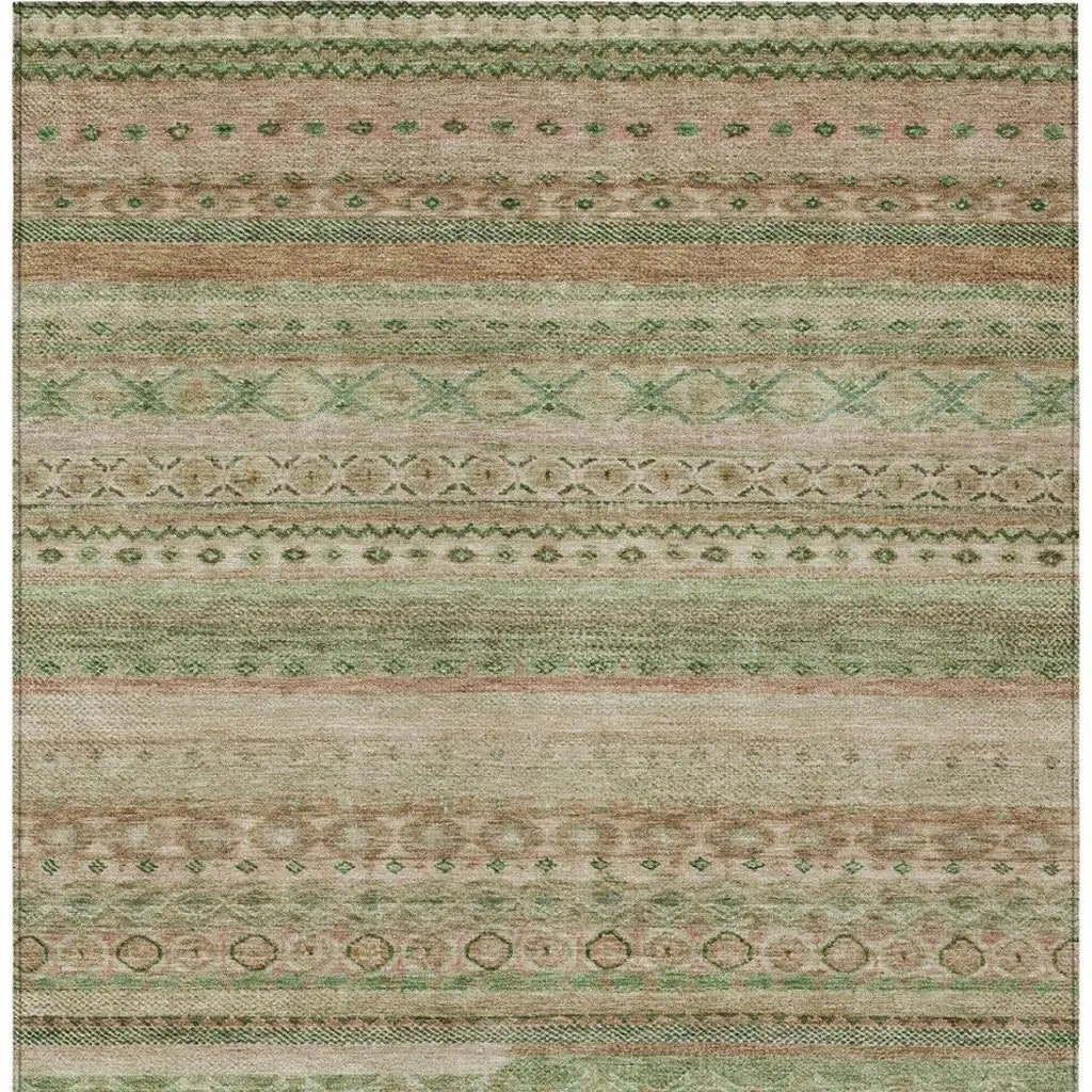 10' X 14' Copper And Orange Striped Washable Indoor Outdoor Area Rug Homeroots Outdoor