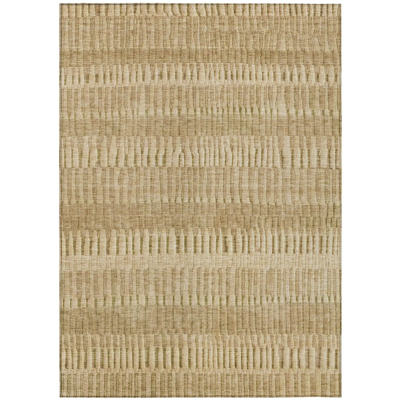 10' X 14' Copper And Orange Striped Washable Indoor Outdoor Area Rug Homeroots Outdoor