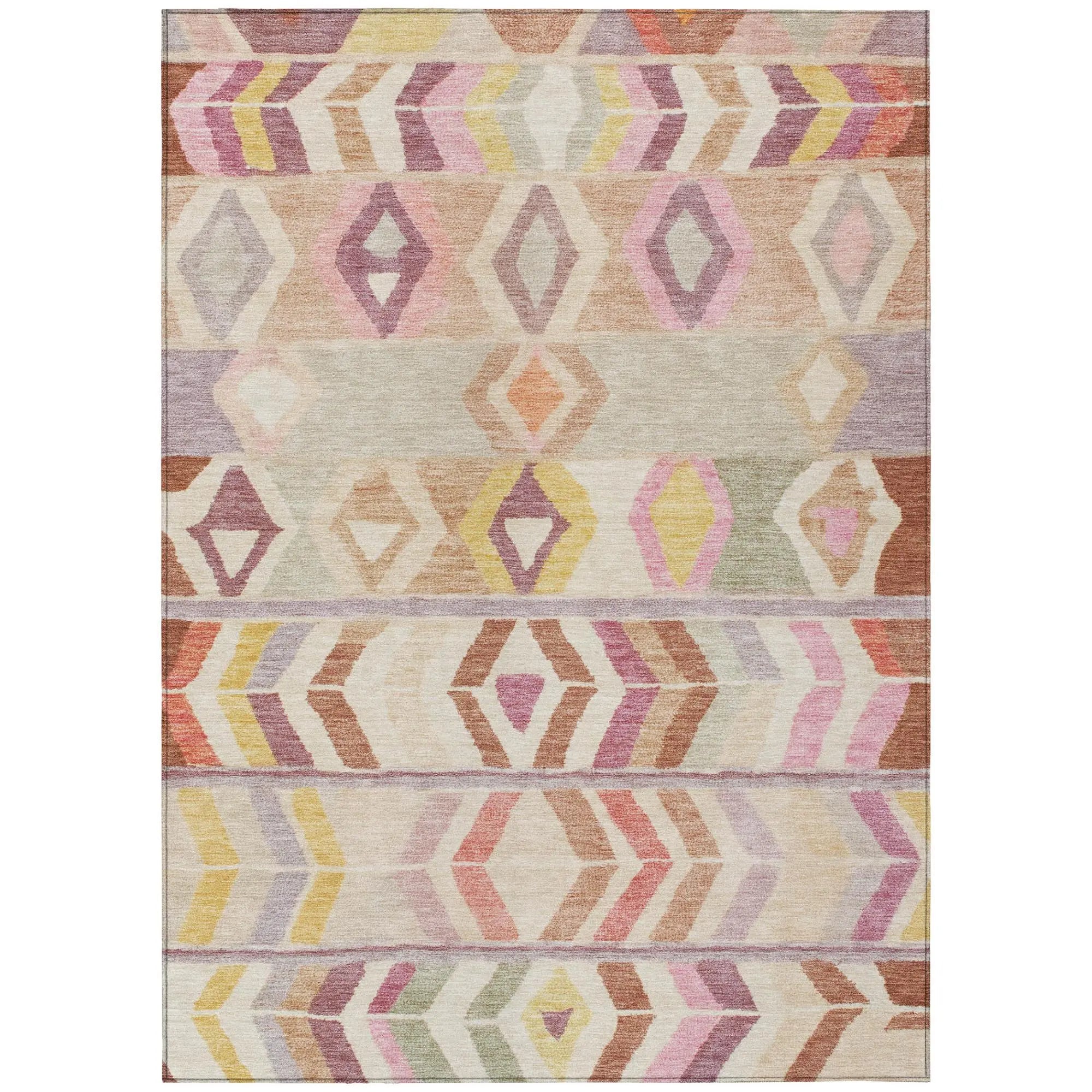 10' X 14' Copper And Orange Tribal Washable Indoor Outdoor Area Rug Homeroots Outdoor