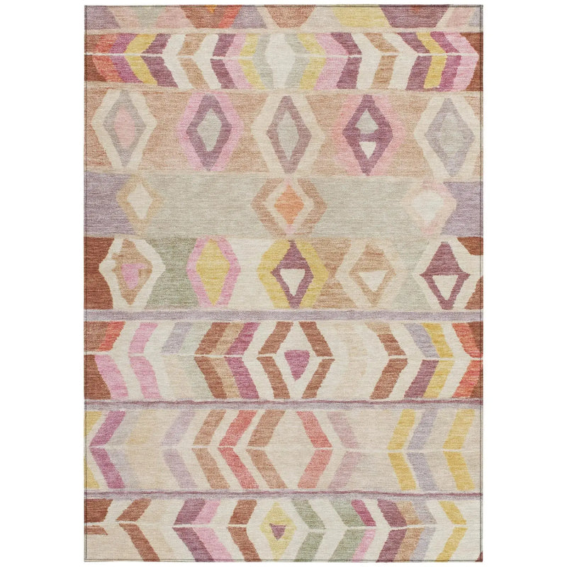 10' X 14' Copper And Orange Tribal Washable Indoor Outdoor Area Rug Homeroots Outdoor