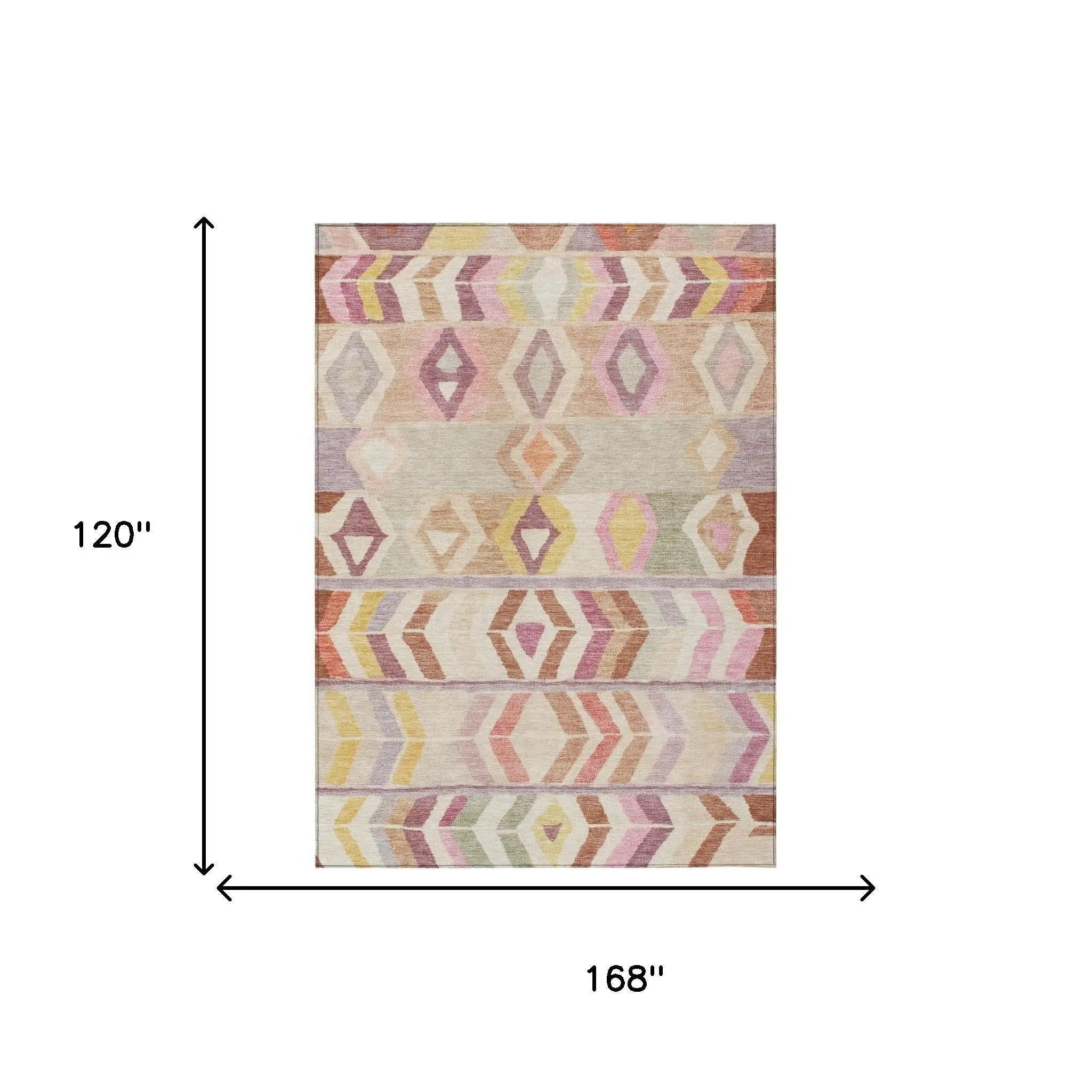 10' X 14' Copper And Orange Tribal Washable Indoor Outdoor Area Rug Homeroots Outdoor