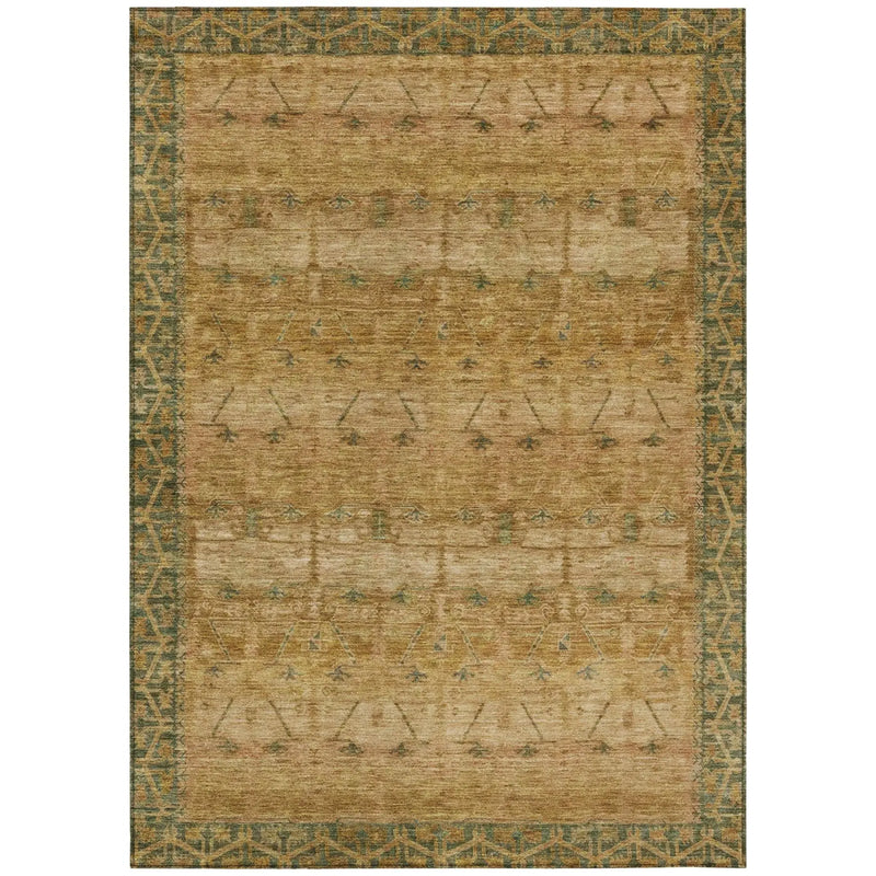 10' X 14' Copper And Orange Tribal Washable Indoor Outdoor Area Rug Homeroots Outdoor