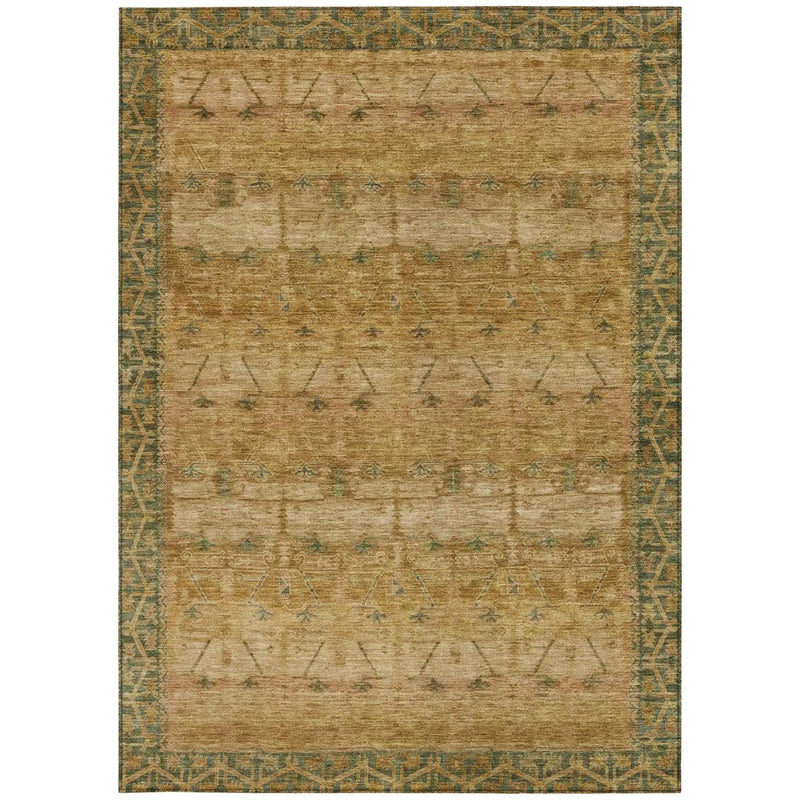 10' X 14' Copper And Orange Tribal Washable Indoor Outdoor Area Rug Homeroots Outdoor