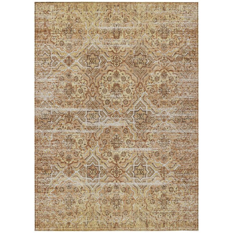 10' X 14' Copper And Purple Floral Washable Indoor Outdoor Area Rug Homeroots Outdoor
