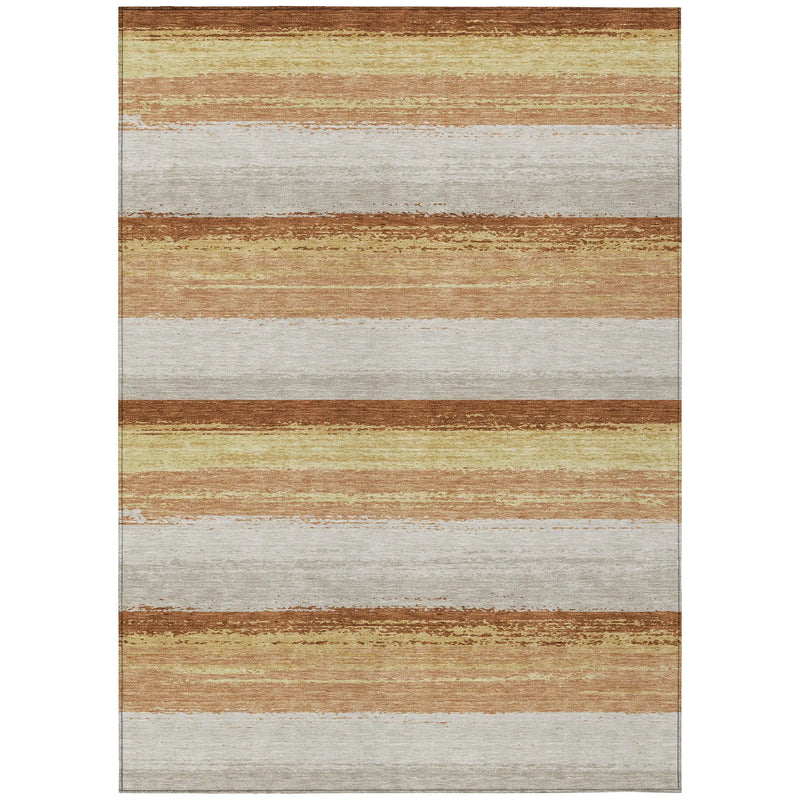 10' X 14' Copper And Purple Striped Washable Indoor Outdoor Area Rug Homeroots Outdoor