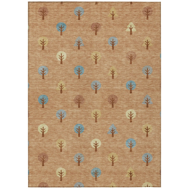 10' X 14' Copper And Teal Blue Geometric Washable Indoor Outdoor Area Rug Homeroots Outdoor