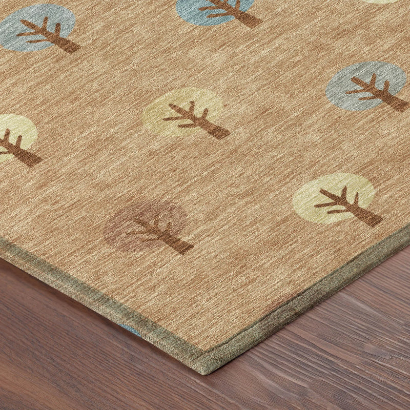 10' X 14' Copper And Teal Blue Geometric Washable Indoor Outdoor Area Rug Homeroots Outdoor