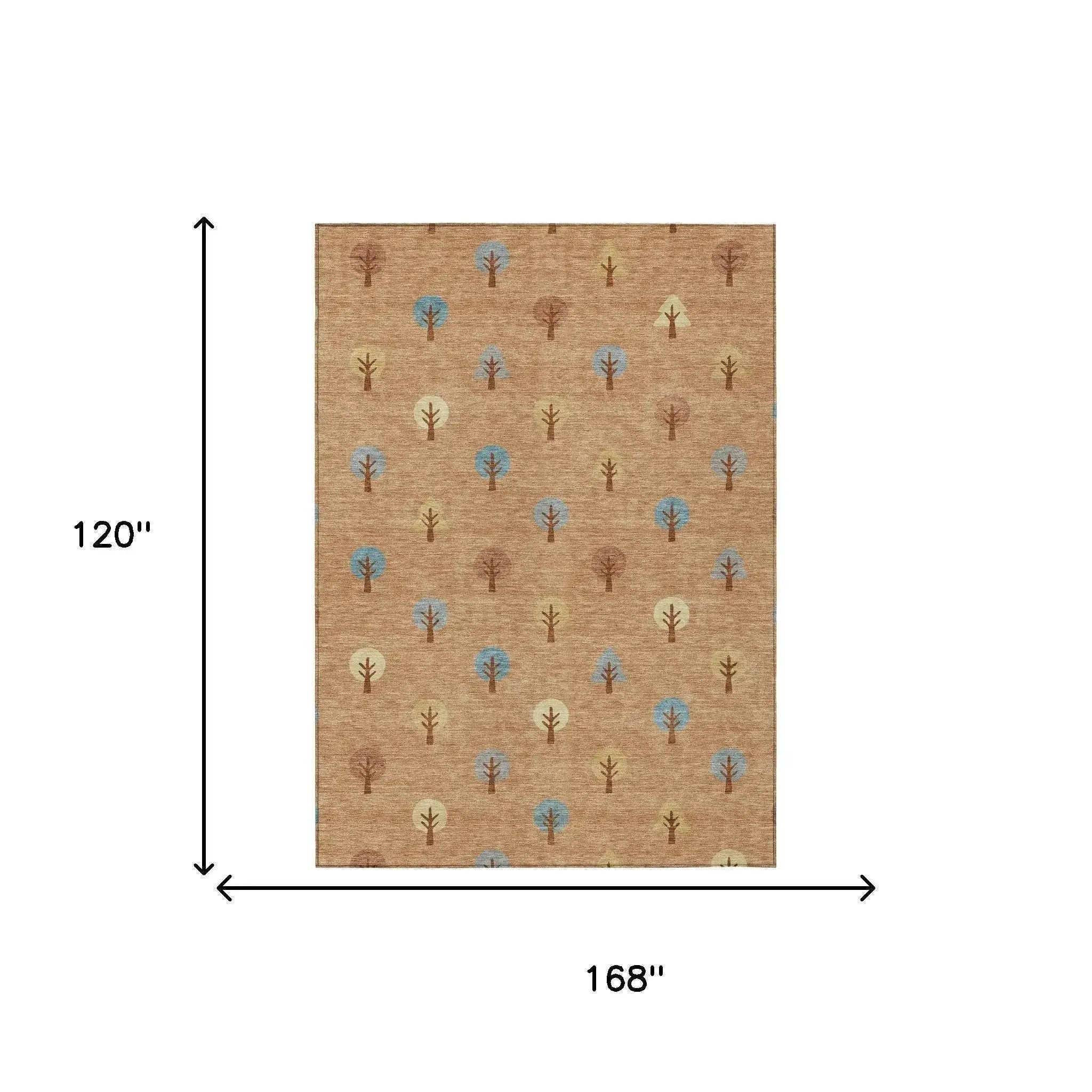 10' X 14' Copper And Teal Blue Geometric Washable Indoor Outdoor Area Rug Homeroots Outdoor