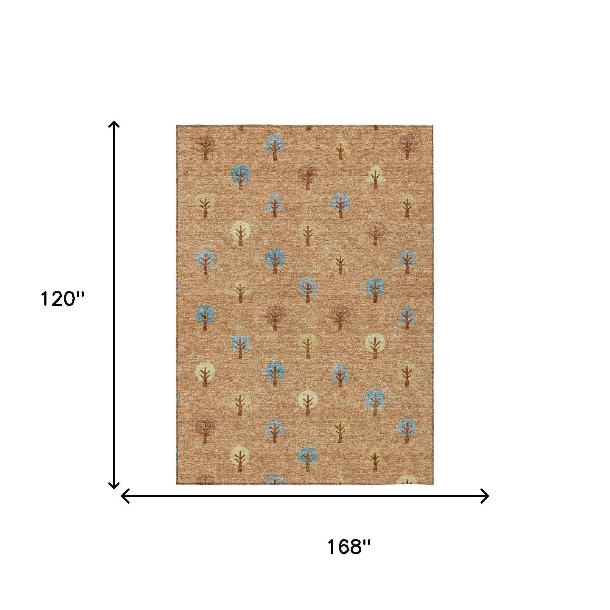 10' X 14' Copper And Teal Blue Geometric Washable Indoor Outdoor Area Rug Homeroots Outdoor