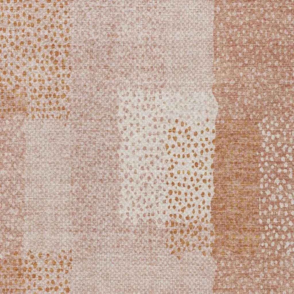 10' X 14' Coral And Orange Abstract Washable Indoor Outdoor Area Rug Homeroots Outdoor