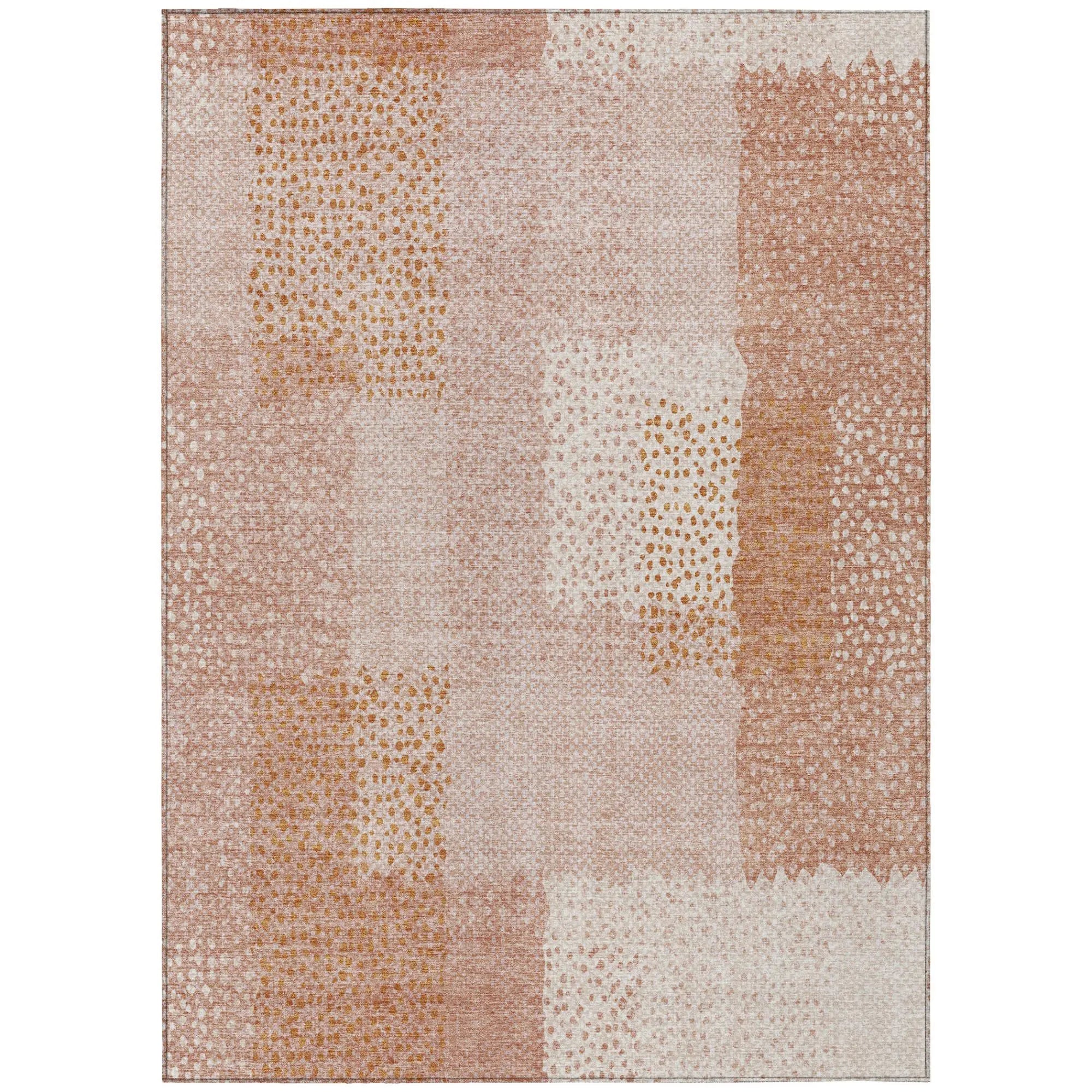10' X 14' Coral And Orange Abstract Washable Indoor Outdoor Area Rug Homeroots Outdoor