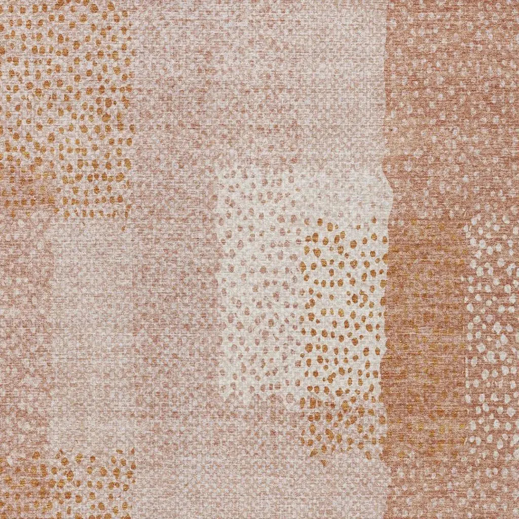 10' X 14' Coral And Orange Abstract Washable Indoor Outdoor Area Rug Homeroots Outdoor