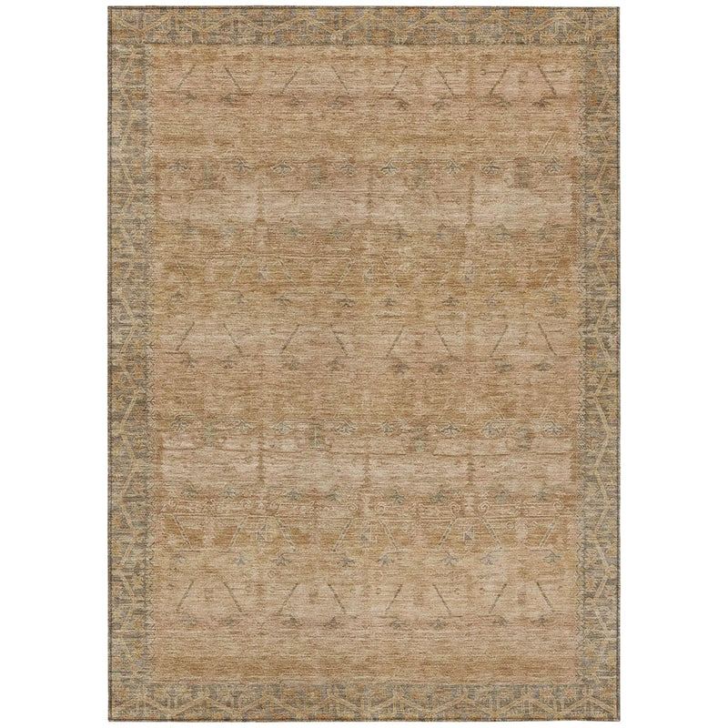 10' X 14' Coral And Orange Tribal Washable Indoor Outdoor Area Rug Homeroots Outdoor