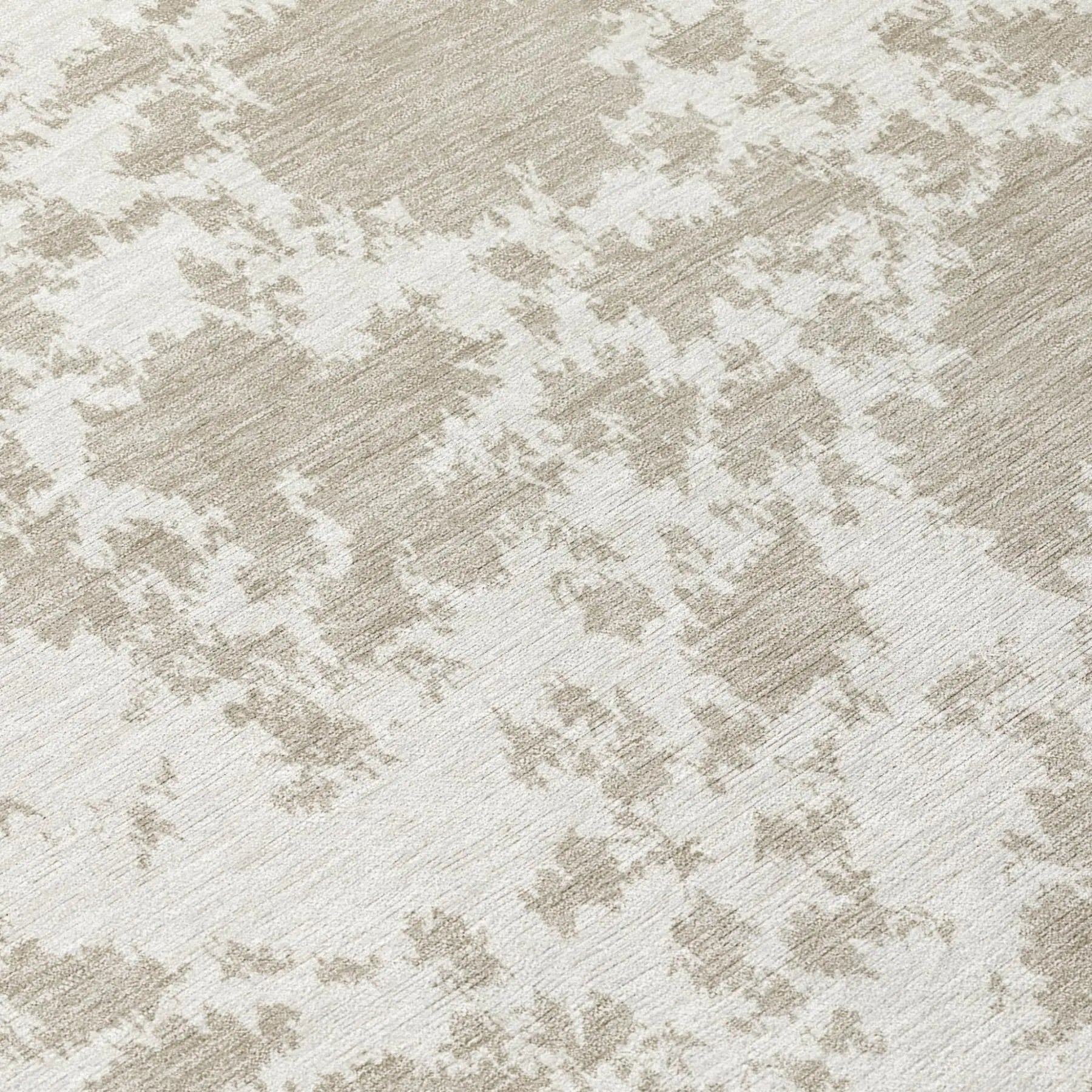 10' X 14' Cream And Ivory Abstract Washable Indoor Outdoor Area Rug Homeroots Outdoor