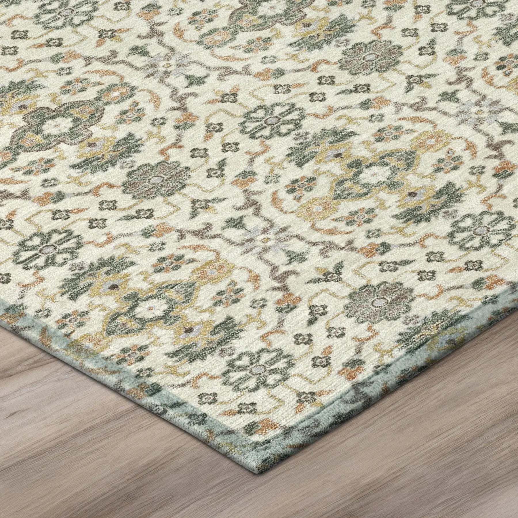10' X 14' Cream And Ivory Oriental Washable Indoor Outdoor Area Rug Homeroots Outdoor