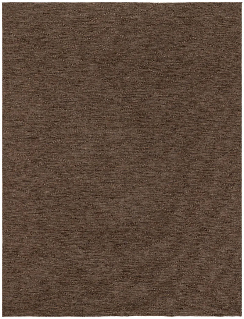 10' X 14' Dark Brown And Brown Geometric Indoor Outdoor Area Rug Homeroots Outdoor