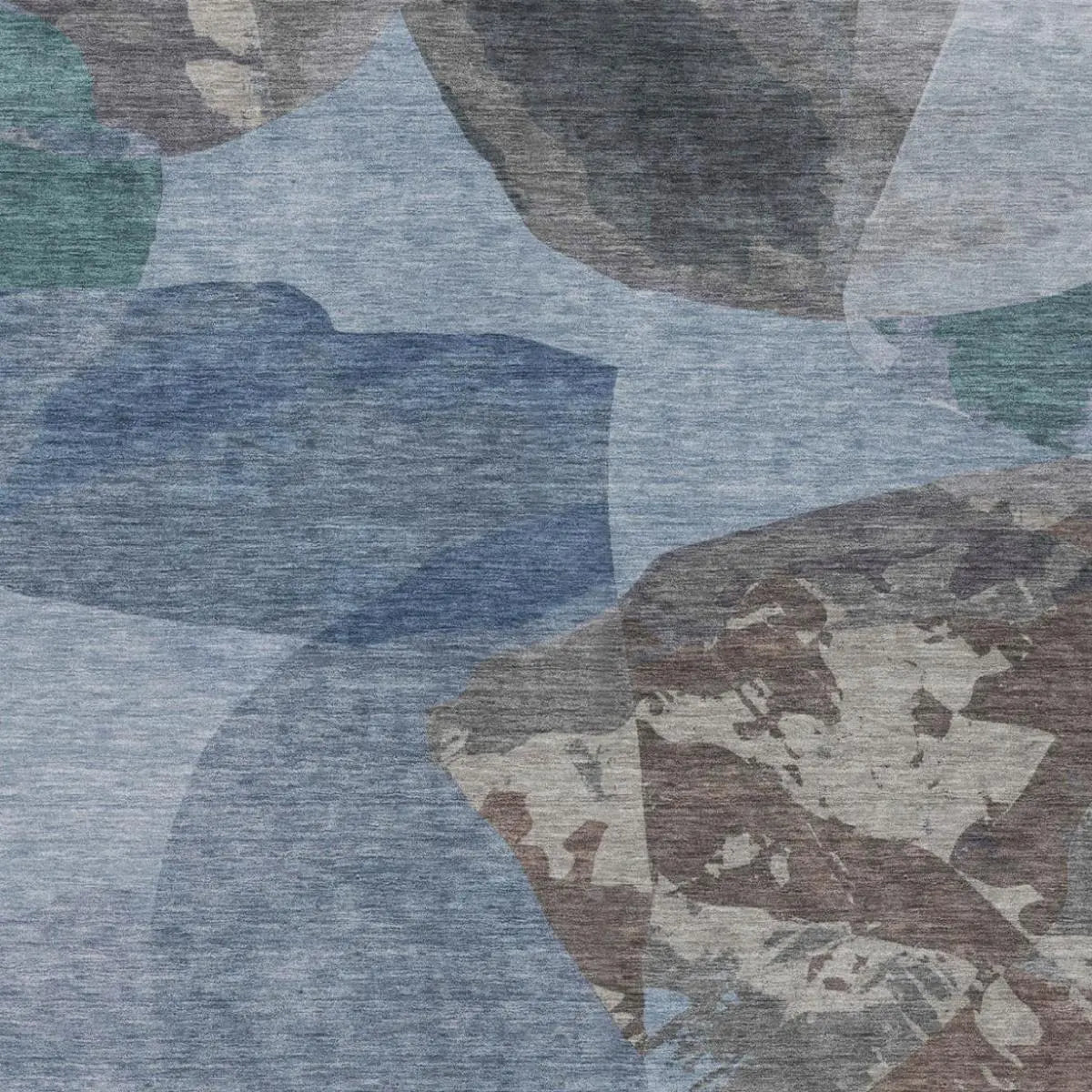 10' X 14' Denim Blue And Blue Abstract Washable Indoor Outdoor Area Rug Homeroots Outdoor