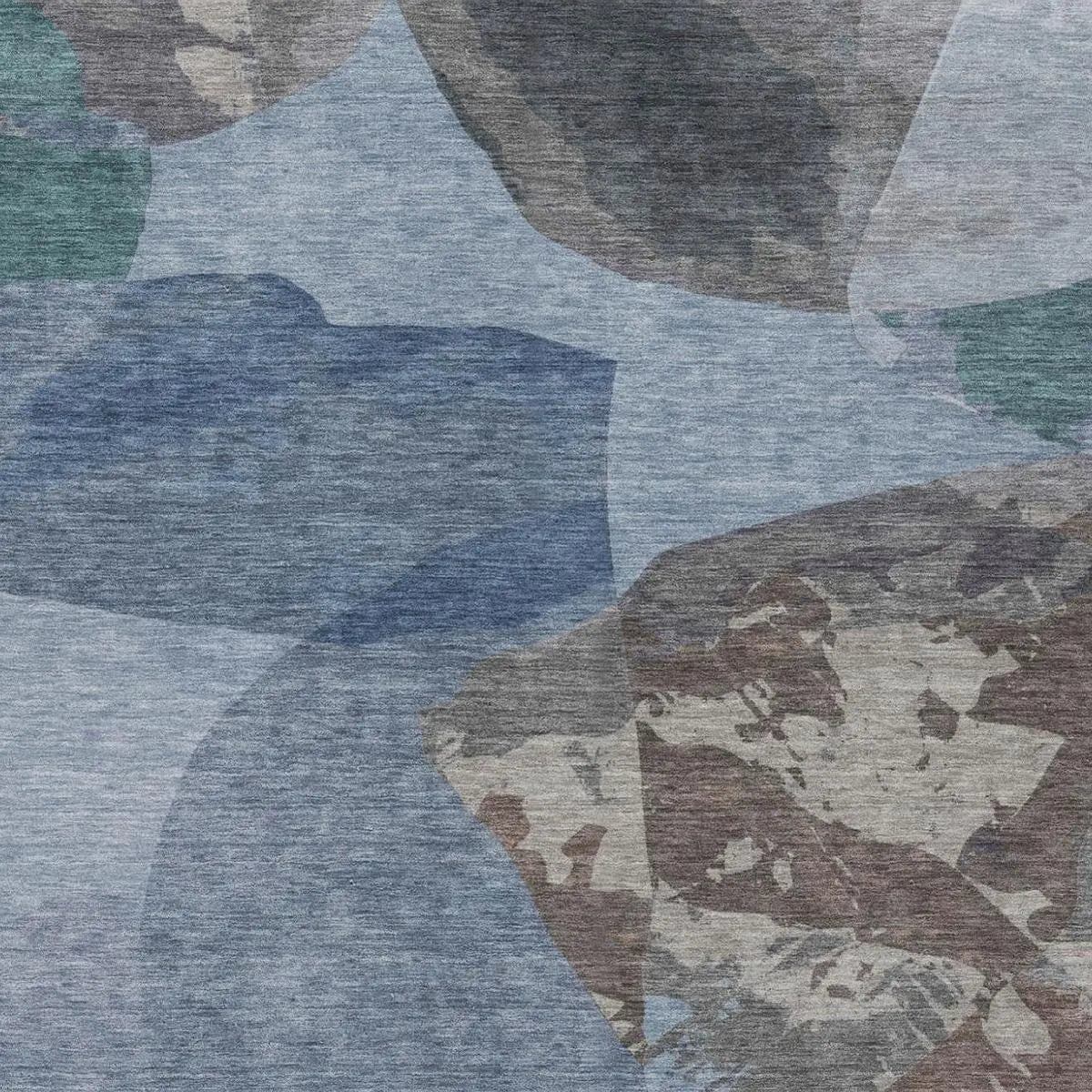 10' X 14' Denim Blue And Blue Abstract Washable Indoor Outdoor Area Rug Homeroots Outdoor