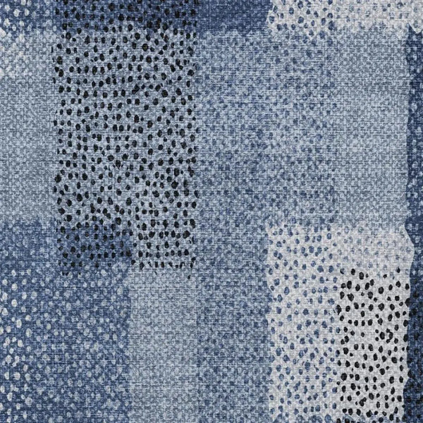 10' X 14' Denim Blue And Blue Abstract Washable Indoor Outdoor Area Rug Homeroots Outdoor