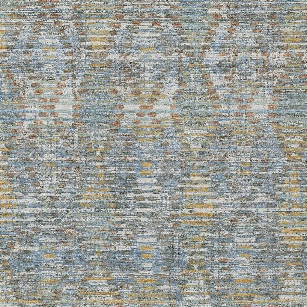 10' X 14' Denim Blue And Blue Floral Medallion Washable Indoor Outdoor Area Rug Homeroots Outdoor