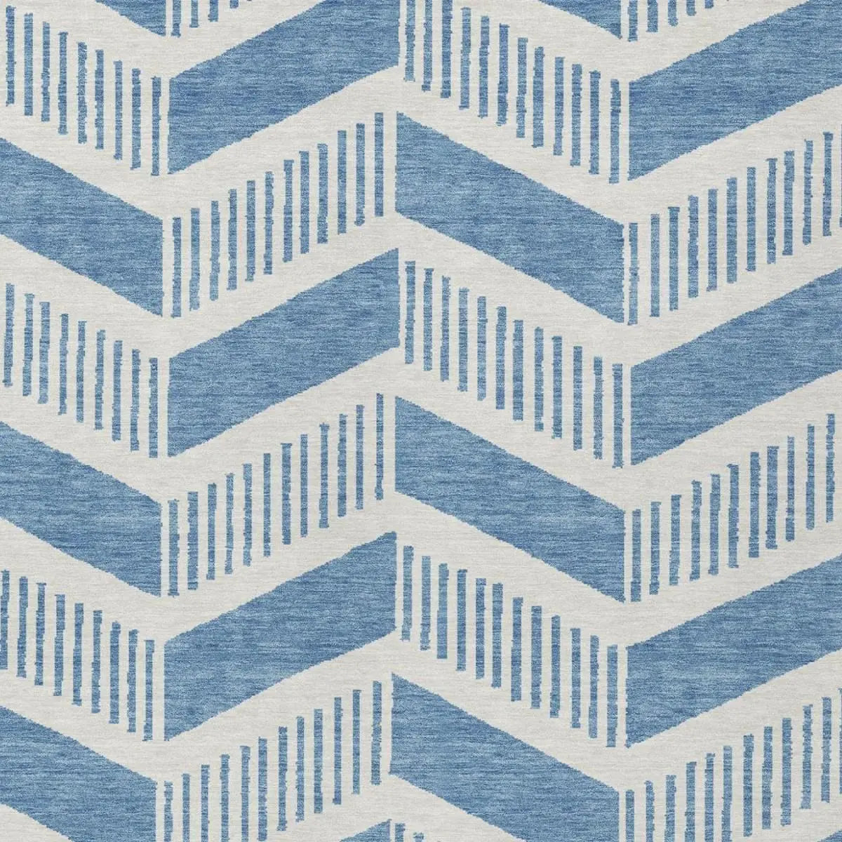 10' X 14' Denim Blue And Blue Geometric Washable Indoor Outdoor Area Rug Homeroots Outdoor
