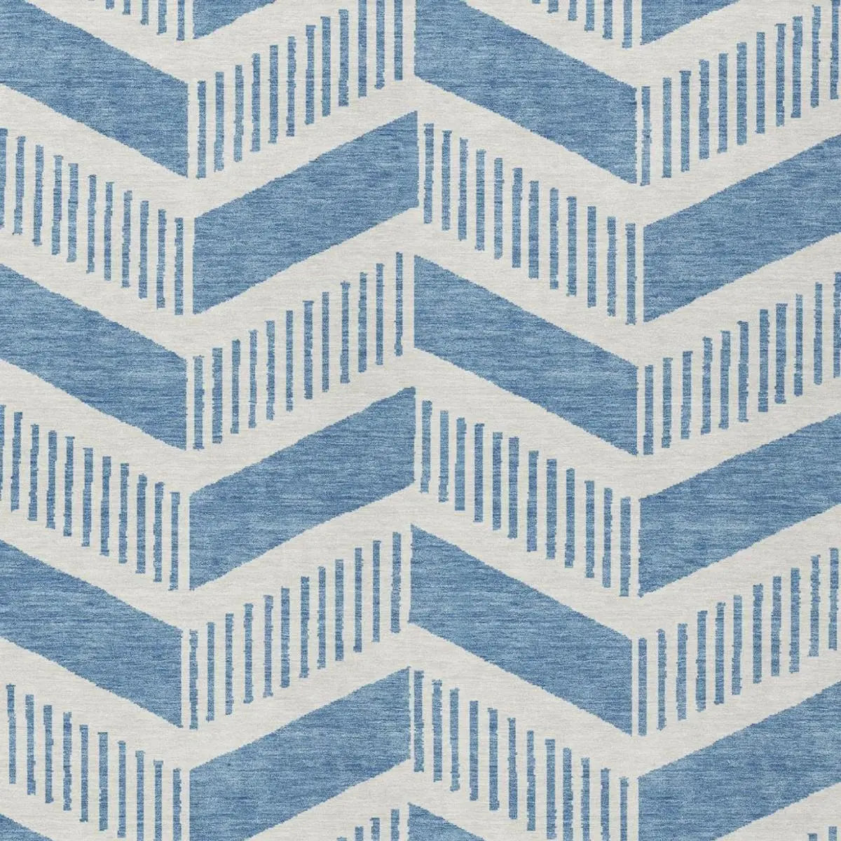10' X 14' Denim Blue And Blue Geometric Washable Indoor Outdoor Area Rug Homeroots Outdoor