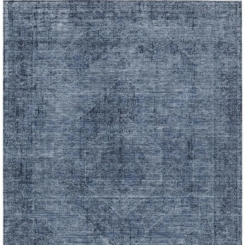 10' X 14' Denim Blue And Blue Oriental Washable Indoor Outdoor Area Rug Homeroots Outdoor