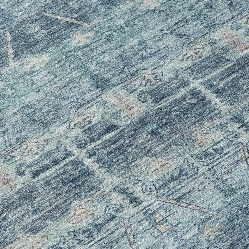10' X 14' Denim Blue And Blue Tribal Washable Indoor Outdoor Area Rug Homeroots Outdoor