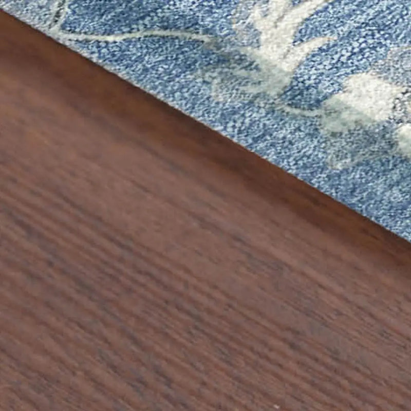 10' X 14' Denim Blue And Ivory Floral Medallion Washable Indoor Outdoor Area Rug Homeroots Outdoor