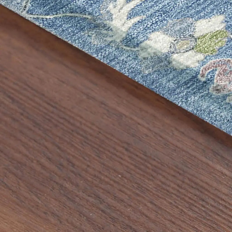 10' X 14' Denim Blue And Ivory Floral Medallion Washable Indoor Outdoor Area Rug Homeroots Outdoor
