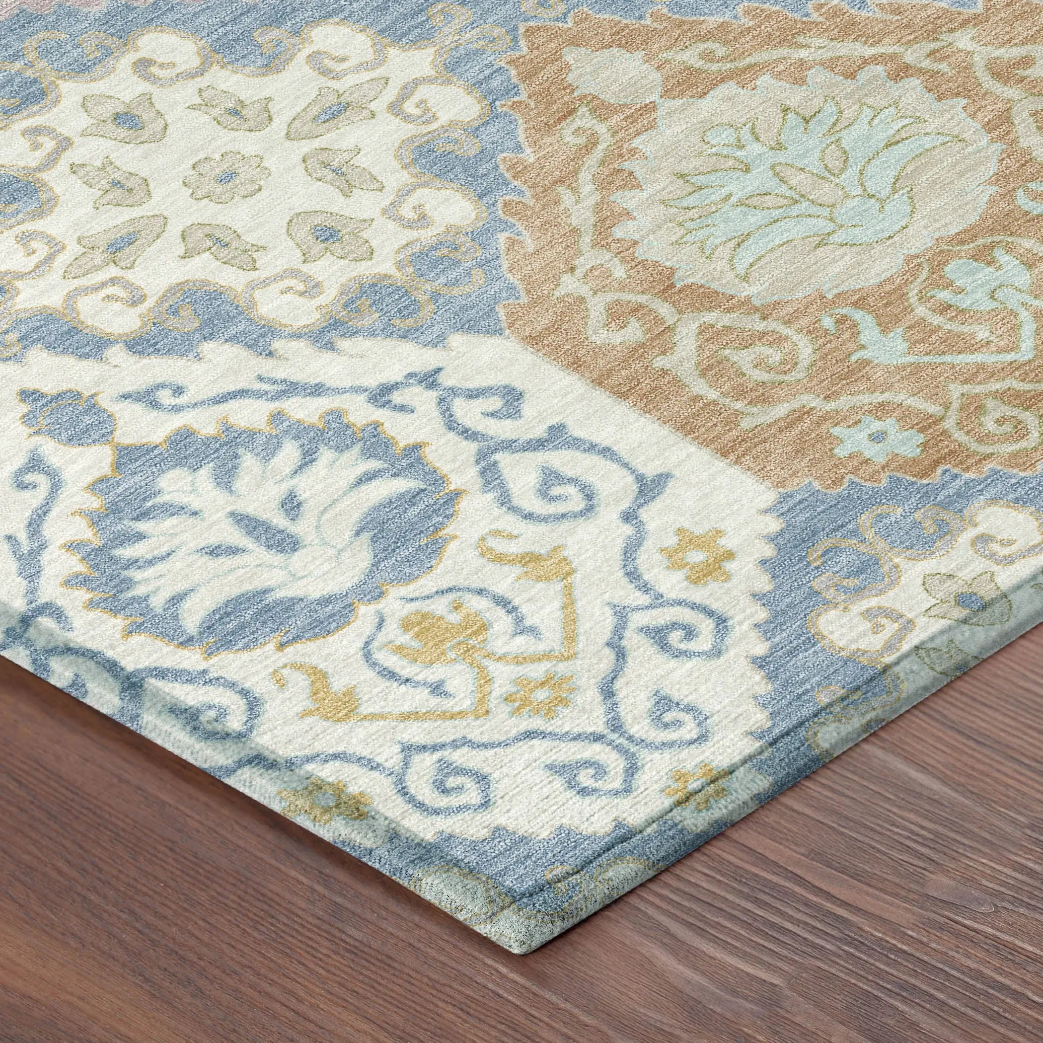 10' X 14' Denim Blue And Ivory Geometric Washable Indoor Outdoor Area Rug Homeroots Outdoor