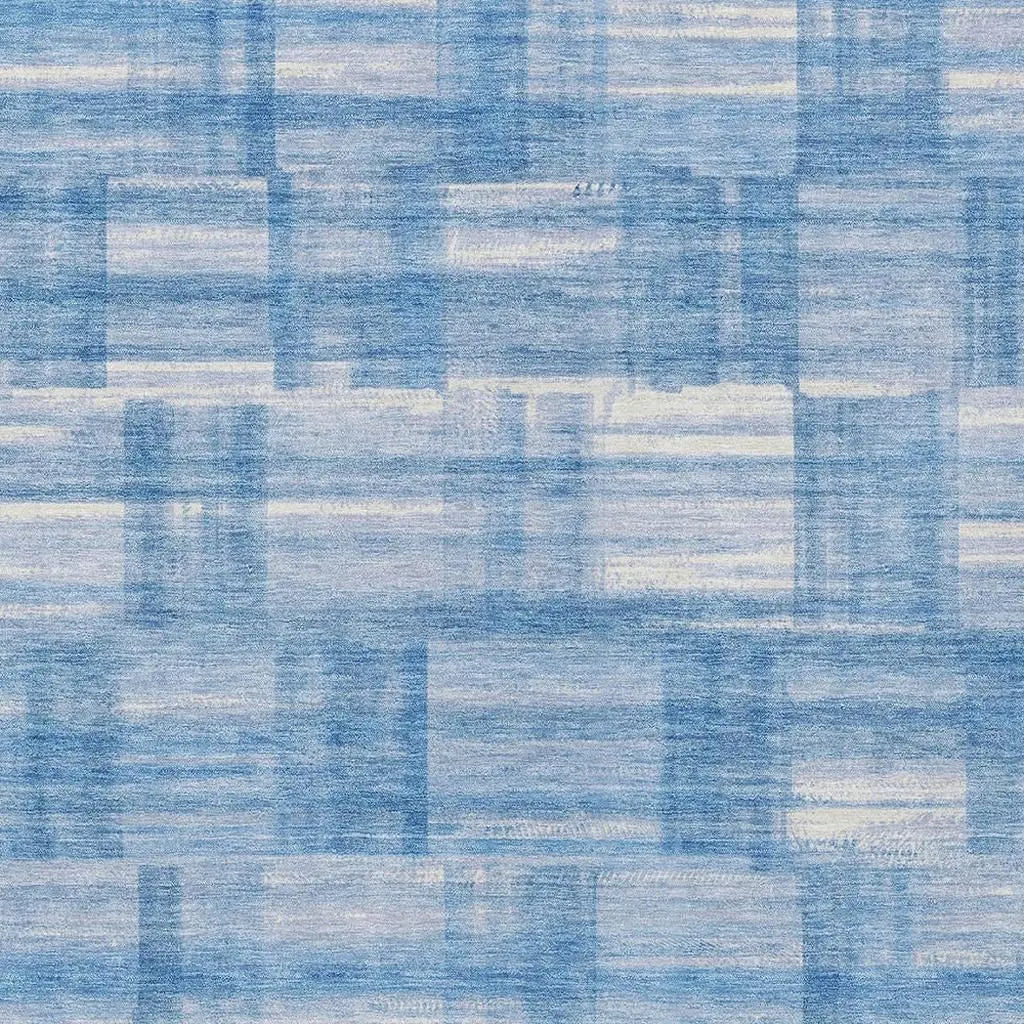 10' X 14' Denim Blue And Ivory Striped Washable Indoor Outdoor Area Rug Homeroots Outdoor