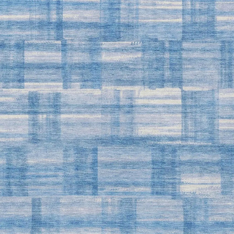 10' X 14' Denim Blue And Ivory Striped Washable Indoor Outdoor Area Rug Homeroots Outdoor
