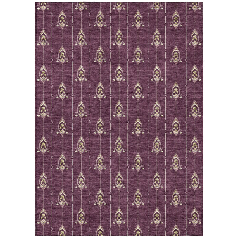 10' X 14' Eggplant And Graphite Geometric Washable Indoor Outdoor Area Rug Homeroots Outdoor