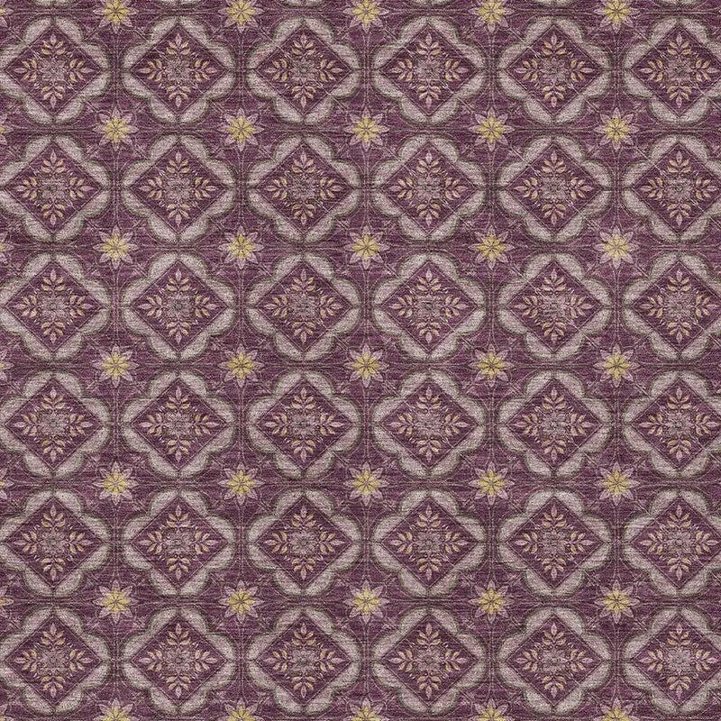 10' X 14' Eggplant And Purple Geometric Washable Indoor Outdoor Area Rug Homeroots Outdoor