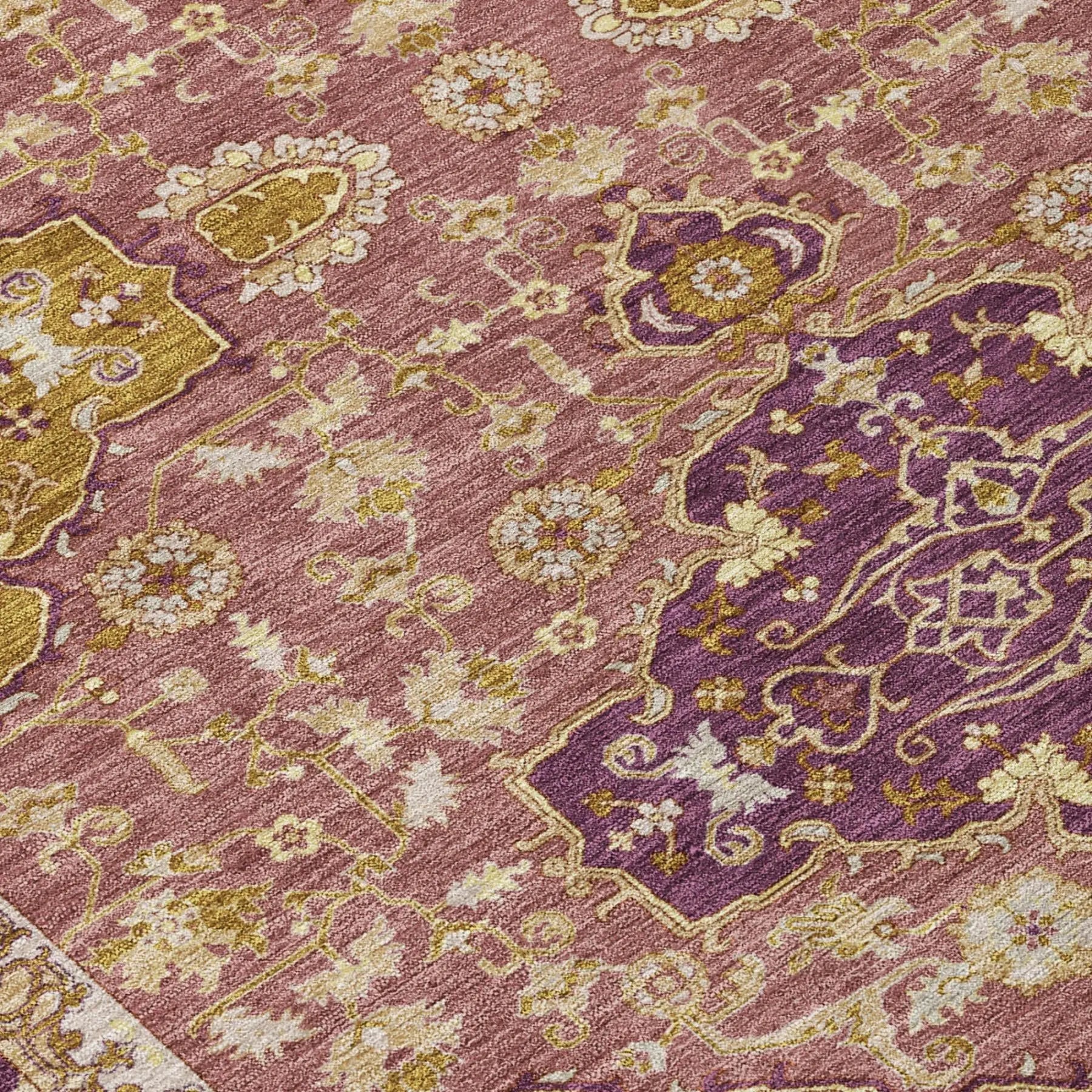 10' X 14' Eggplant And Purple Oriental Washable Indoor Outdoor Area Rug Homeroots Outdoor