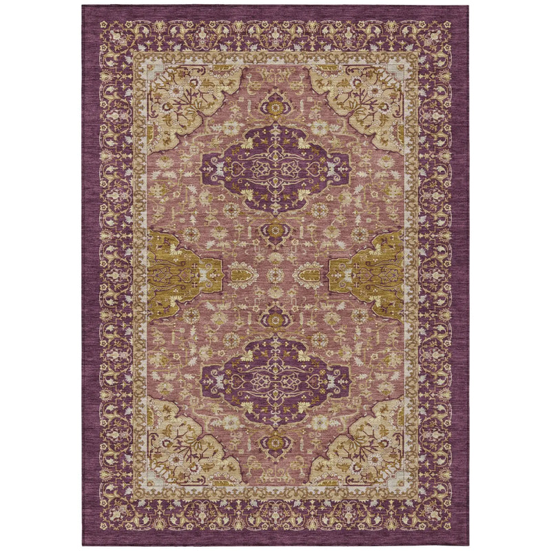 10' X 14' Eggplant And Purple Oriental Washable Indoor Outdoor Area Rug Homeroots Outdoor