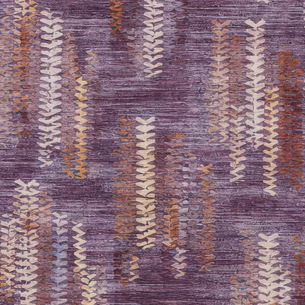 10' X 14' Eggplant And Purple Striped Washable Indoor Outdoor Area Rug Homeroots Outdoor