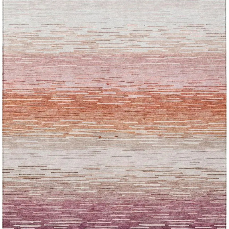 10' X 14' Eggplant And Purple Striped Washable Indoor Outdoor Area Rug Homeroots Outdoor