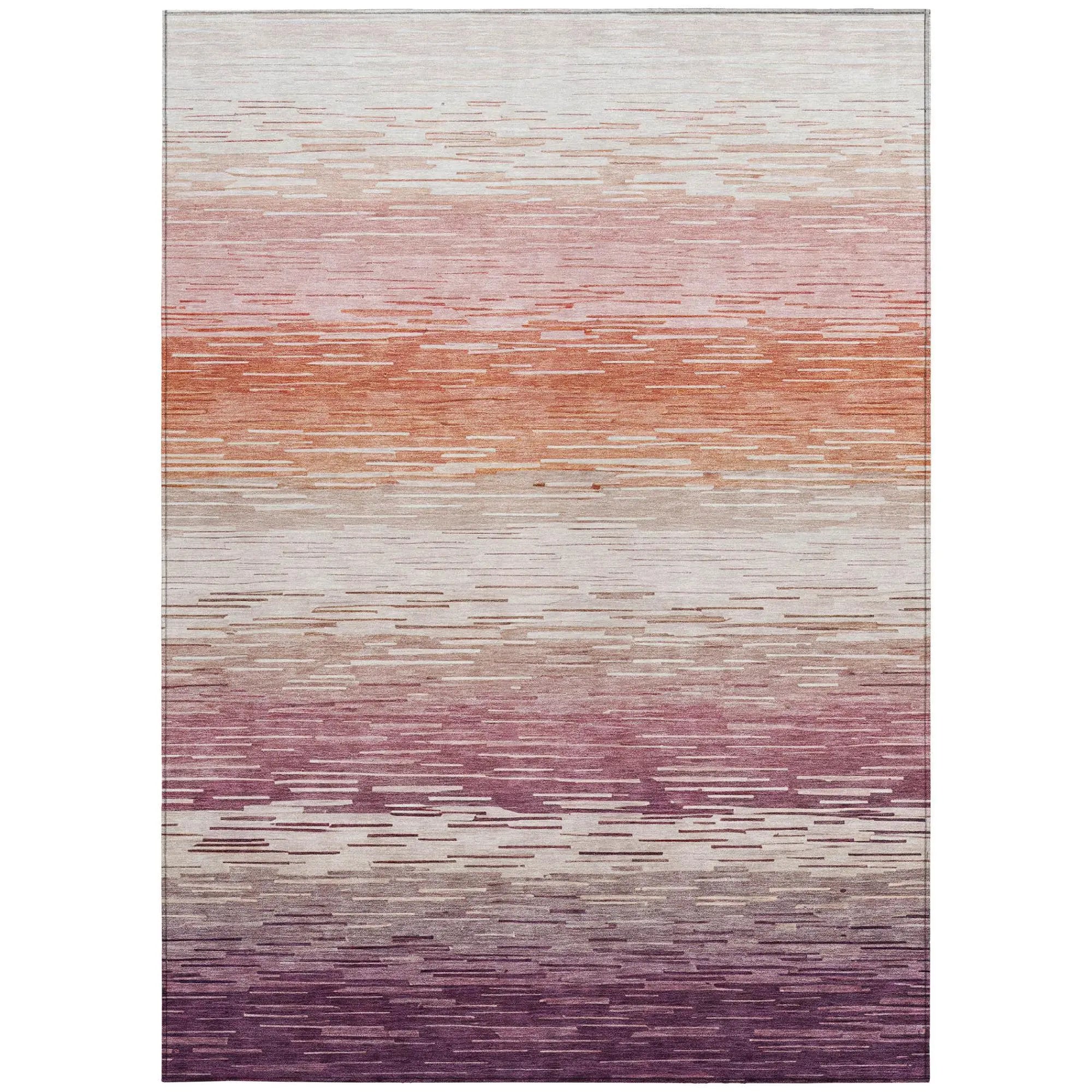 10' X 14' Eggplant And Purple Striped Washable Indoor Outdoor Area Rug Homeroots Outdoor