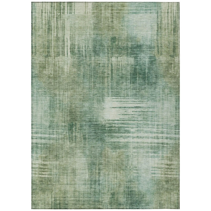 10' X 14' Fern Green And Green Abstract Washable Indoor Outdoor Area Rug Homeroots Outdoor