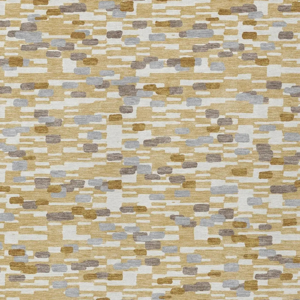 10' X 14' Gold And Beige Geometric Washable Indoor Outdoor Area Rug Homeroots Outdoor