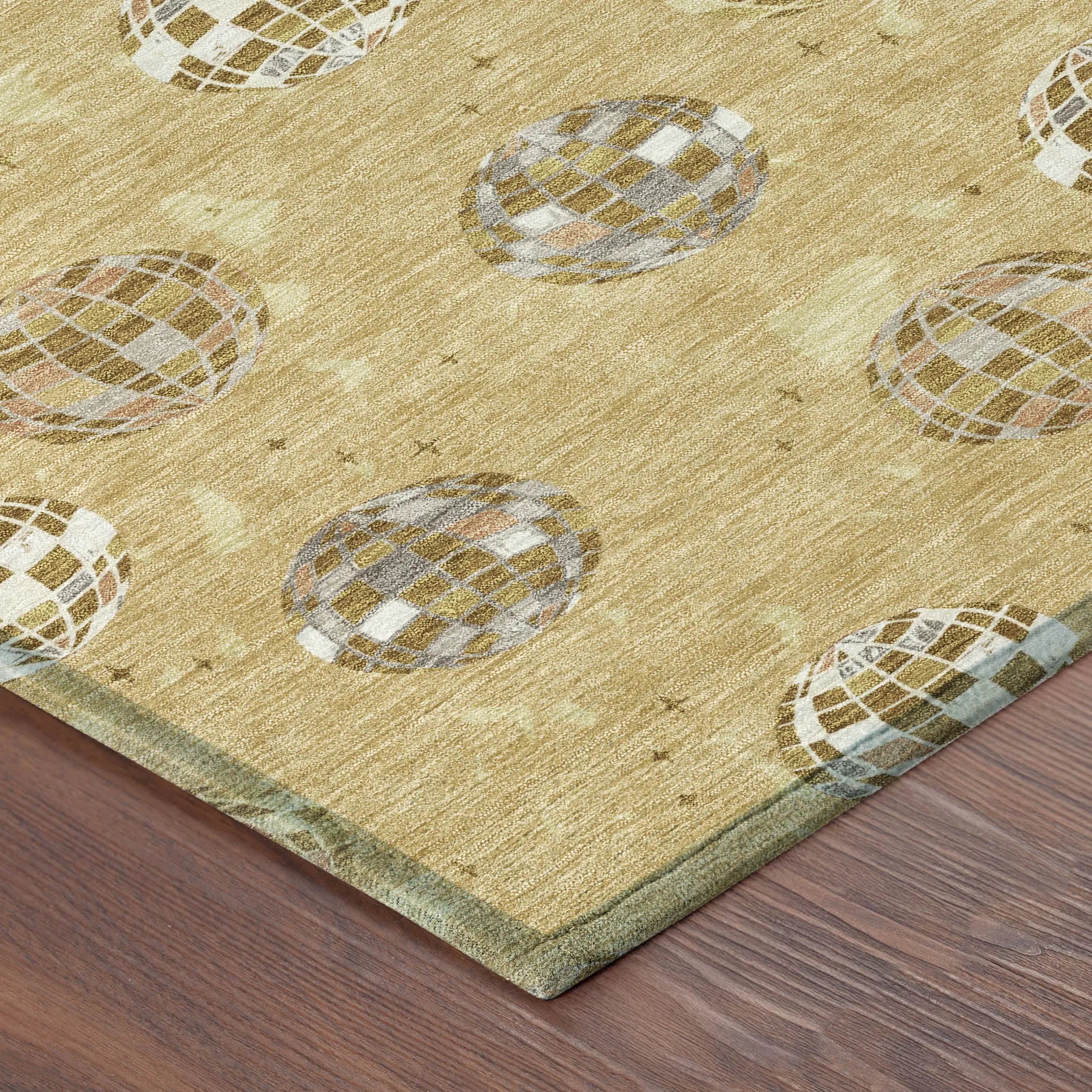 10' X 14' Gold And Blue Geometric Washable Indoor Outdoor Area Rug Homeroots Outdoor