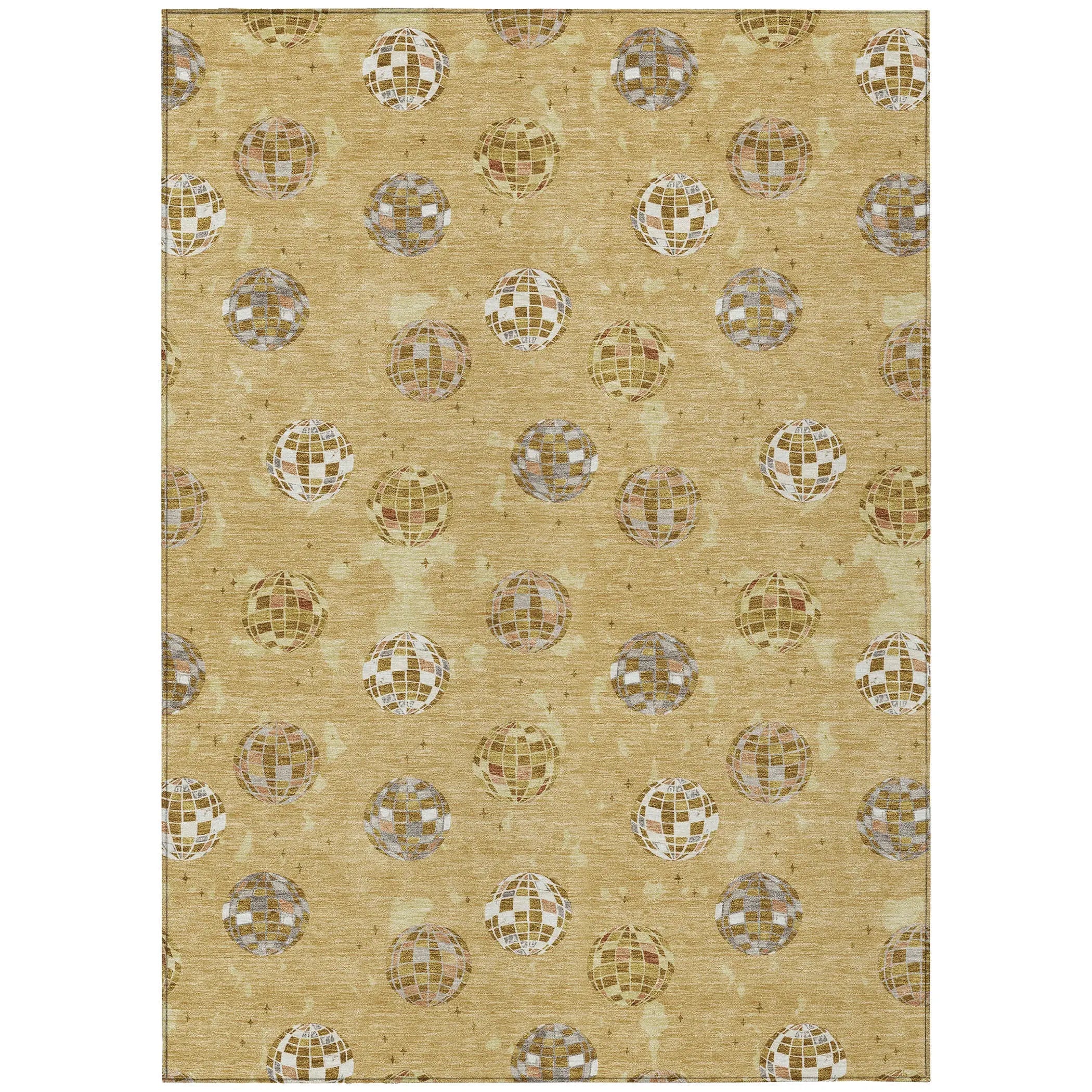 10' X 14' Gold And Blue Geometric Washable Indoor Outdoor Area Rug Homeroots Outdoor