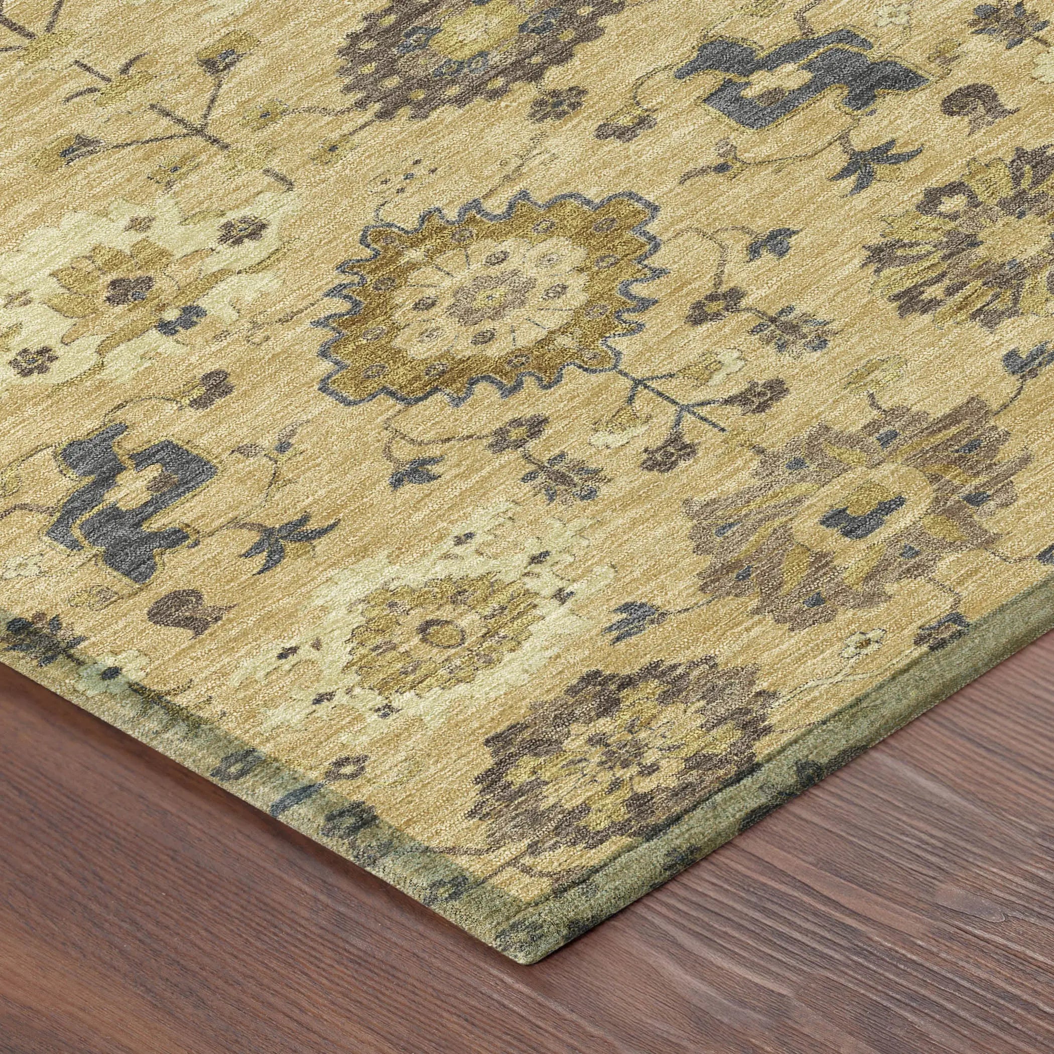 10' X 14' Gold And Brown Geometric Washable Indoor Outdoor Area Rug Homeroots Outdoor