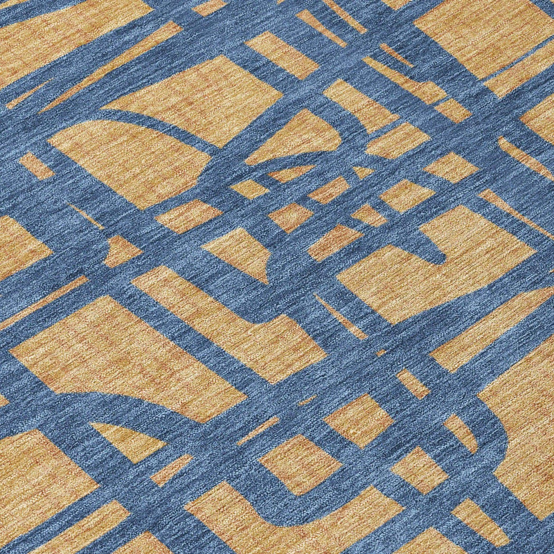 10' X 14' Gold And Copper Abstract Washable Indoor Outdoor Area Rug Homeroots Outdoor